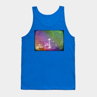 Downtown Seattle Rainbow Bokeh Tank Top